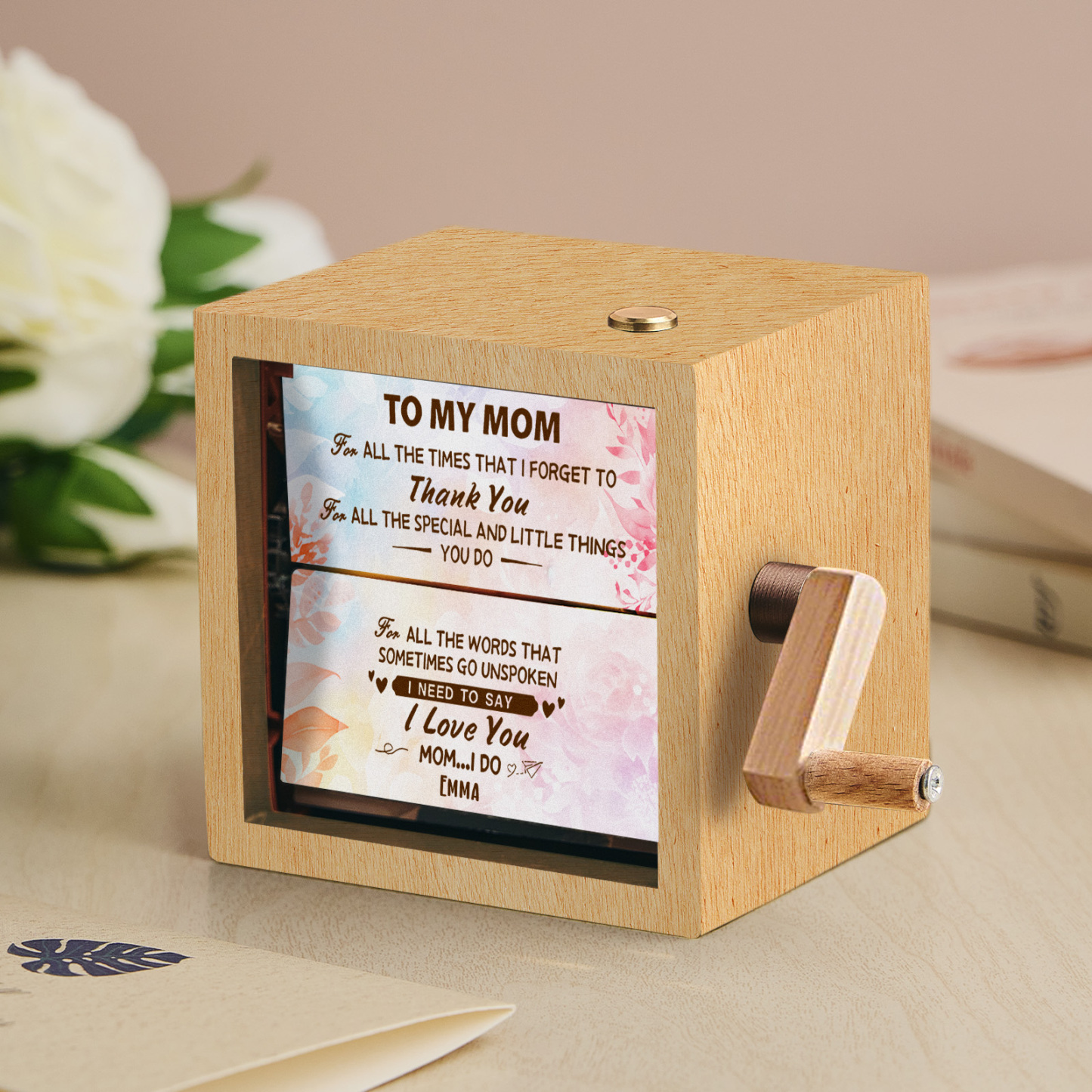 Custom To My Mom Photo Flipbook Frame Animation Machine Mechanical Hand-cranked Flipbook Box Photo Album Mother's Day Gifts - soufeelmy