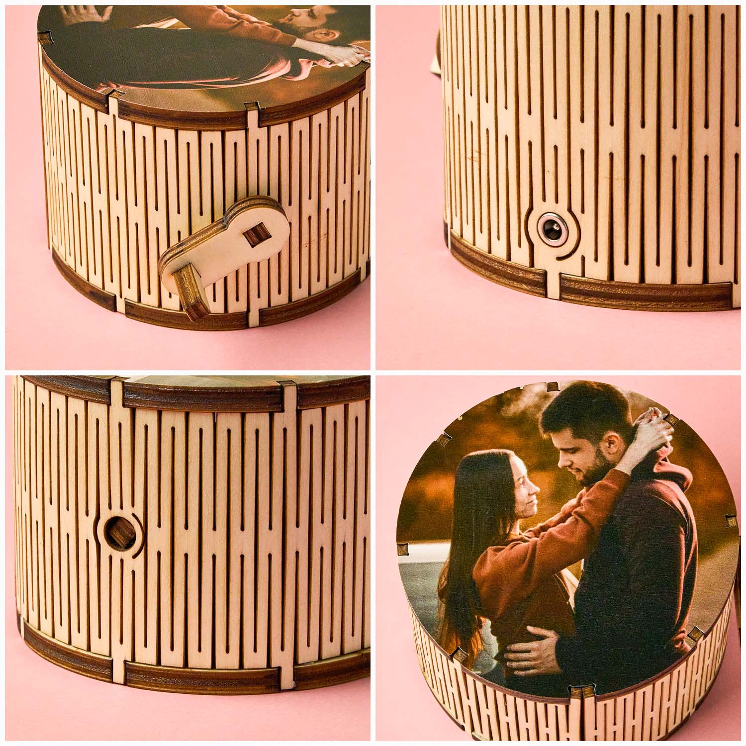 Custom Photo Cylindrical Hand Crank Music Box Can Play Music Without Phone - soufeelmy