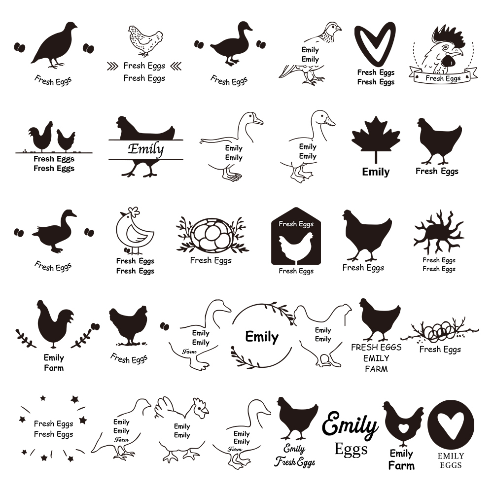 Custom Egg Stamp with Personalized Pattern and Text Gift for Family Farmers - soufeelmy