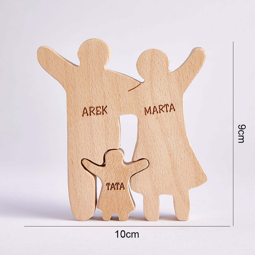 Personalized Wooden Family Puzzle Decor Custom Name Gifts for any Occasion - soufeelmy