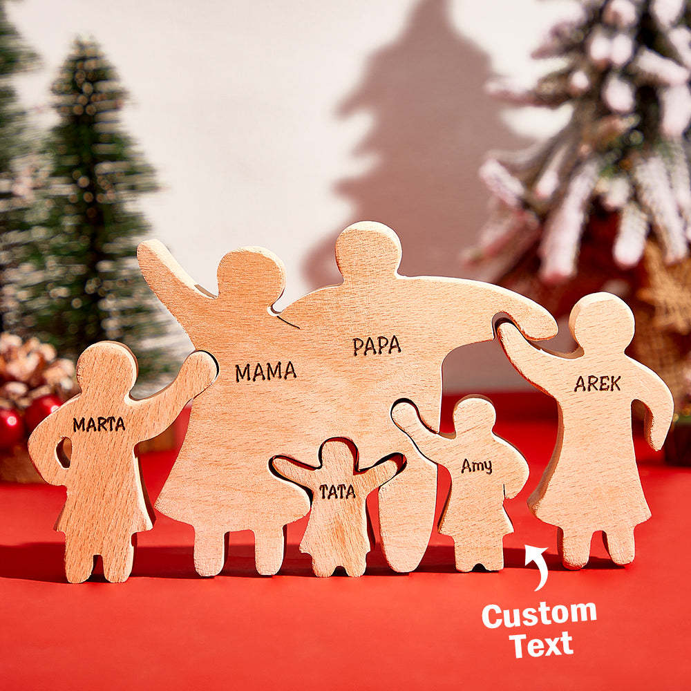 Personalized Wooden Family Puzzle Decor Custom Name Gifts for any Occasion - soufeelmy