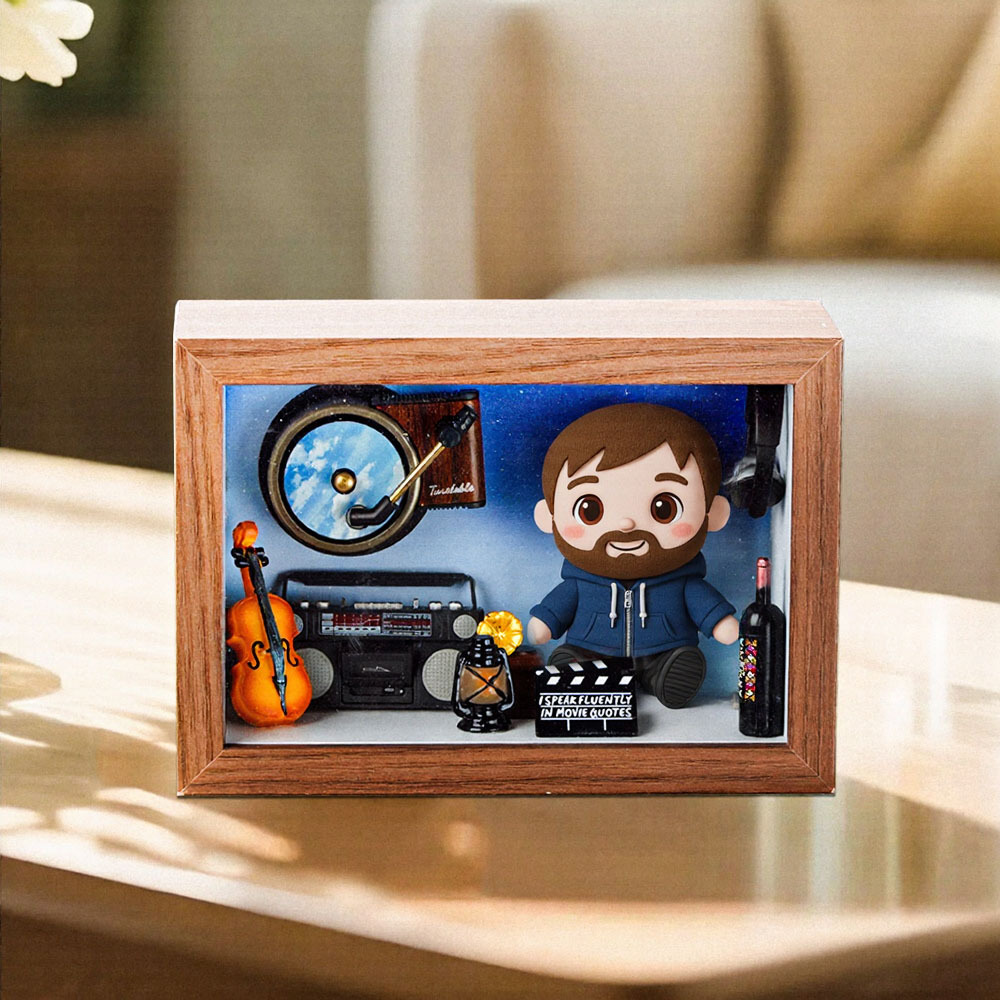 Custom Photo Plush Doll Pillow Music Box Personalized Music Player Mini Phonograph Gift for Her - soufeelmy