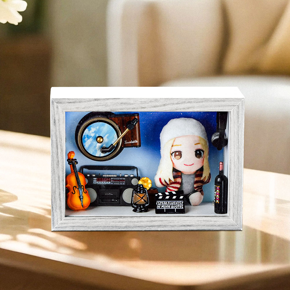 Custom Photo Plush Doll Pillow Music Box Personalized Music Player Mini Phonograph Gift for Her - soufeelmy