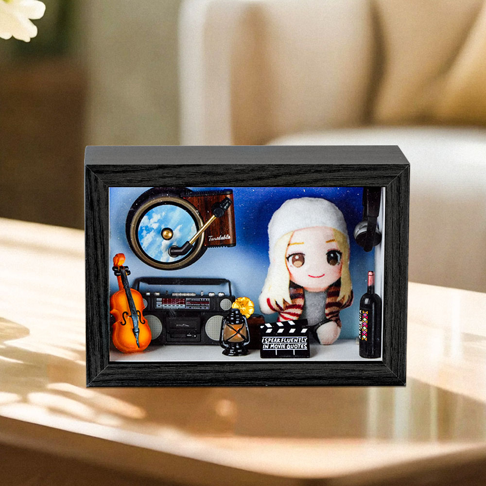 Custom Photo Plush Doll Pillow Music Box Personalized Music Player Mini Phonograph Gift for Her - soufeelmy