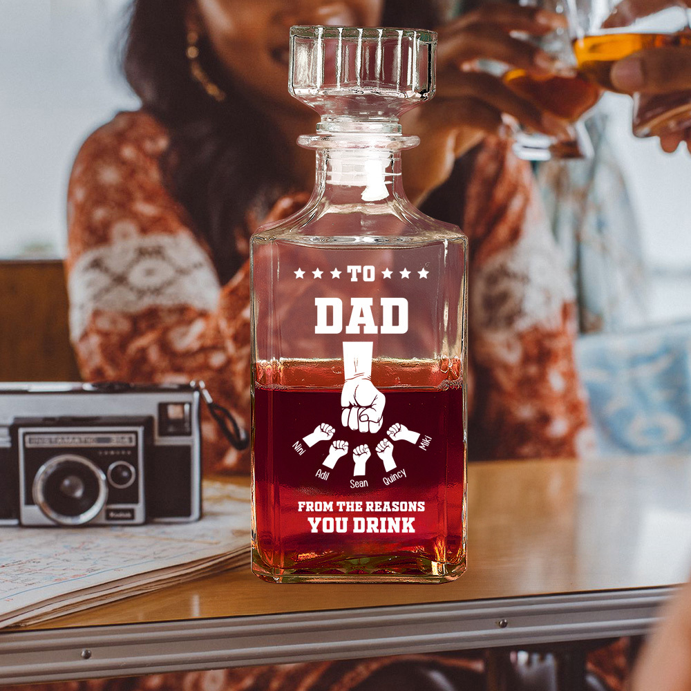 Whiskey Bottle Gift for Dad - For the Reasons You Drink - Personalized Whiskey Bottle - soufeelmy