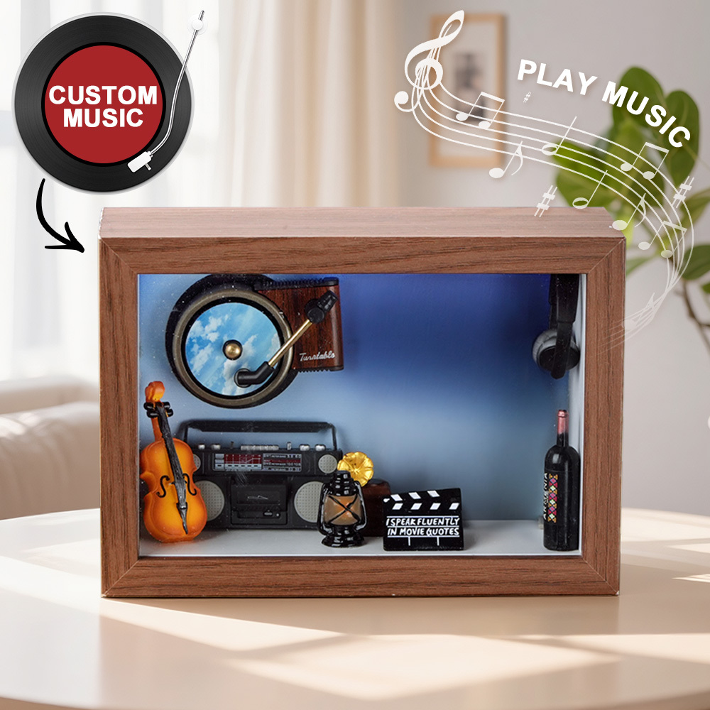 Custom Photo Plush Doll Pillow Music Box Personalized Music Player Mini Phonograph Gift for Her - soufeelmy