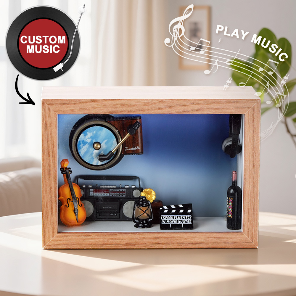 Custom Photo Plush Doll Pillow Music Box Personalized Music Player Mini Phonograph Gift for Her - soufeelmy