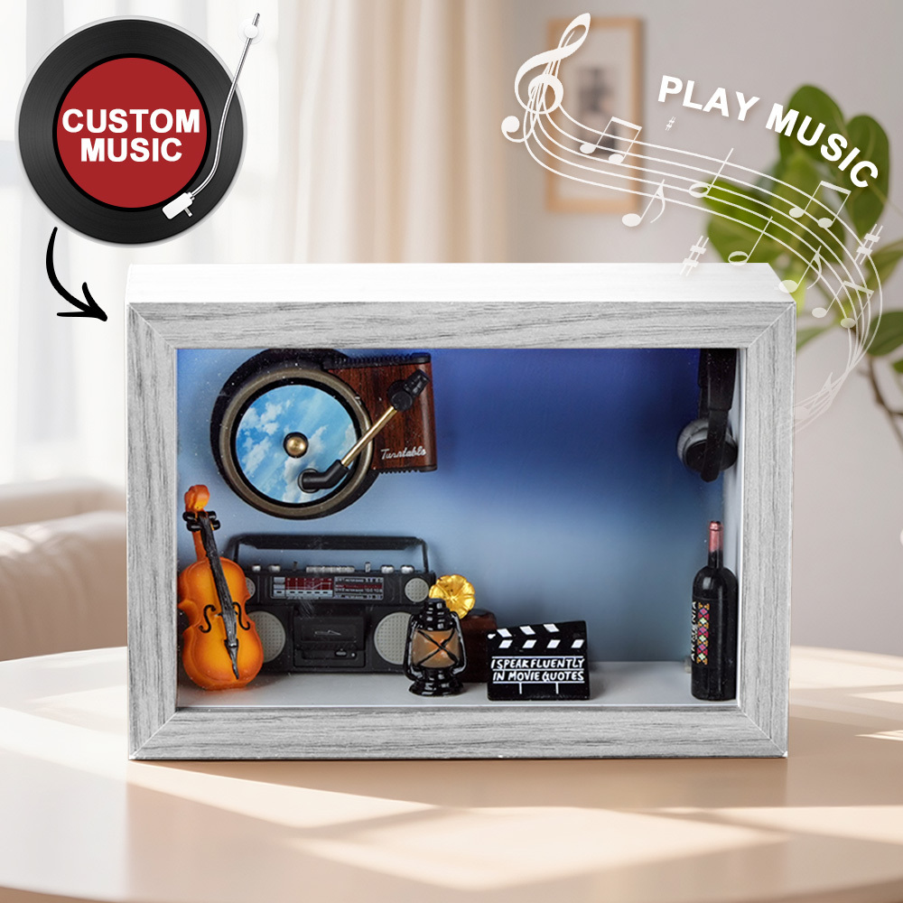 Custom Photo Plush Doll Pillow Music Box Personalized Music Player Mini Phonograph Gift for Her - soufeelmy