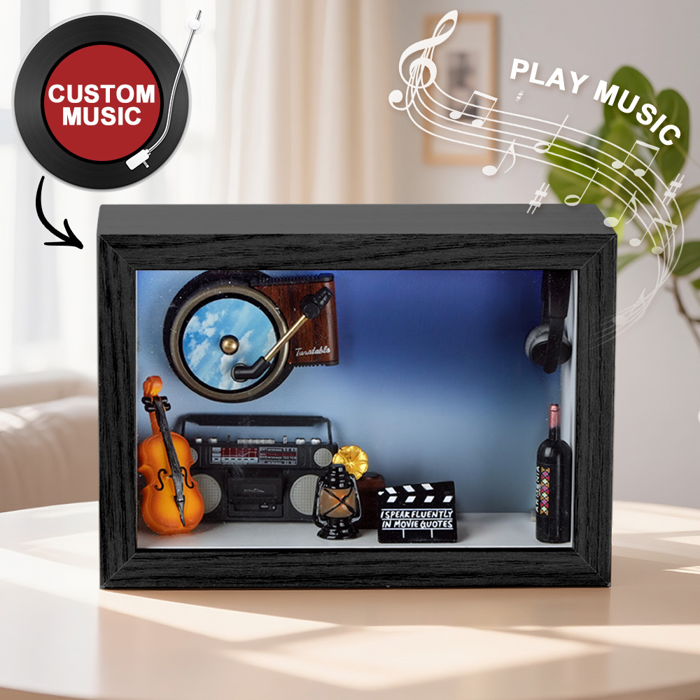 Custom Photo Plush Doll Pillow Music Box Personalized Music Player Mini Phonograph Gift for Her - soufeelmy