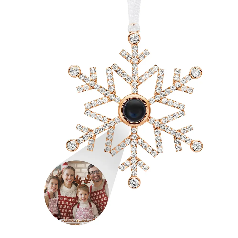 Personalized Projection Ornament Custom Photo Snowflake Christmas Ornament Gifts