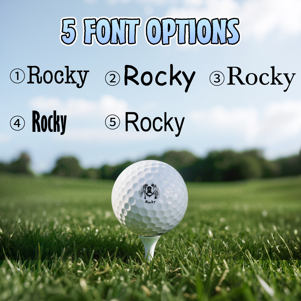 Personalized Dog Cat Pet Portrait Photo Golf Ball Self-inking Stamp with Metal Storage Box and Name Birthday Gift for Golf Players Pet Lovers - soufeelmy
