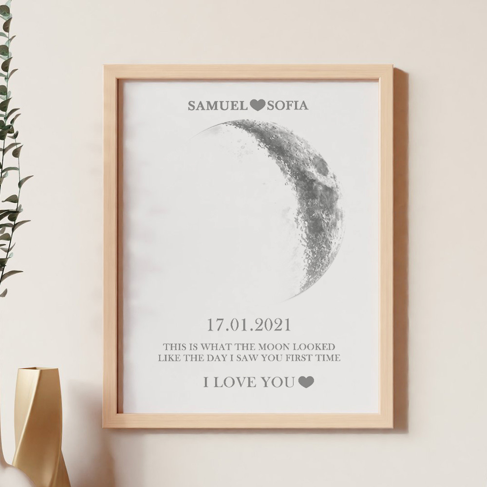 Custom Moon Phase Print Frame Anniversary Gifts for Her