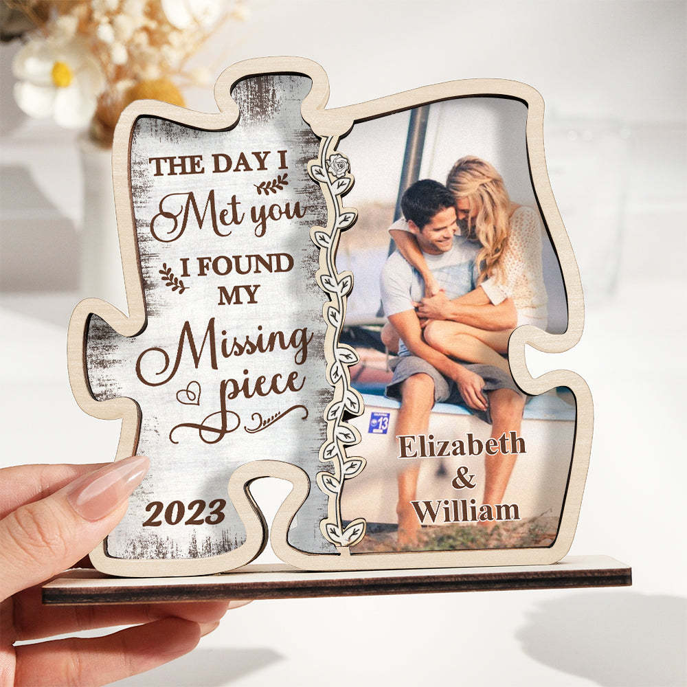 Custom Photo Loving You Is Easy Wooden Plaque With Flat Stand Personalized Valentine's Day Gift House Warming Gift - soufeelmy