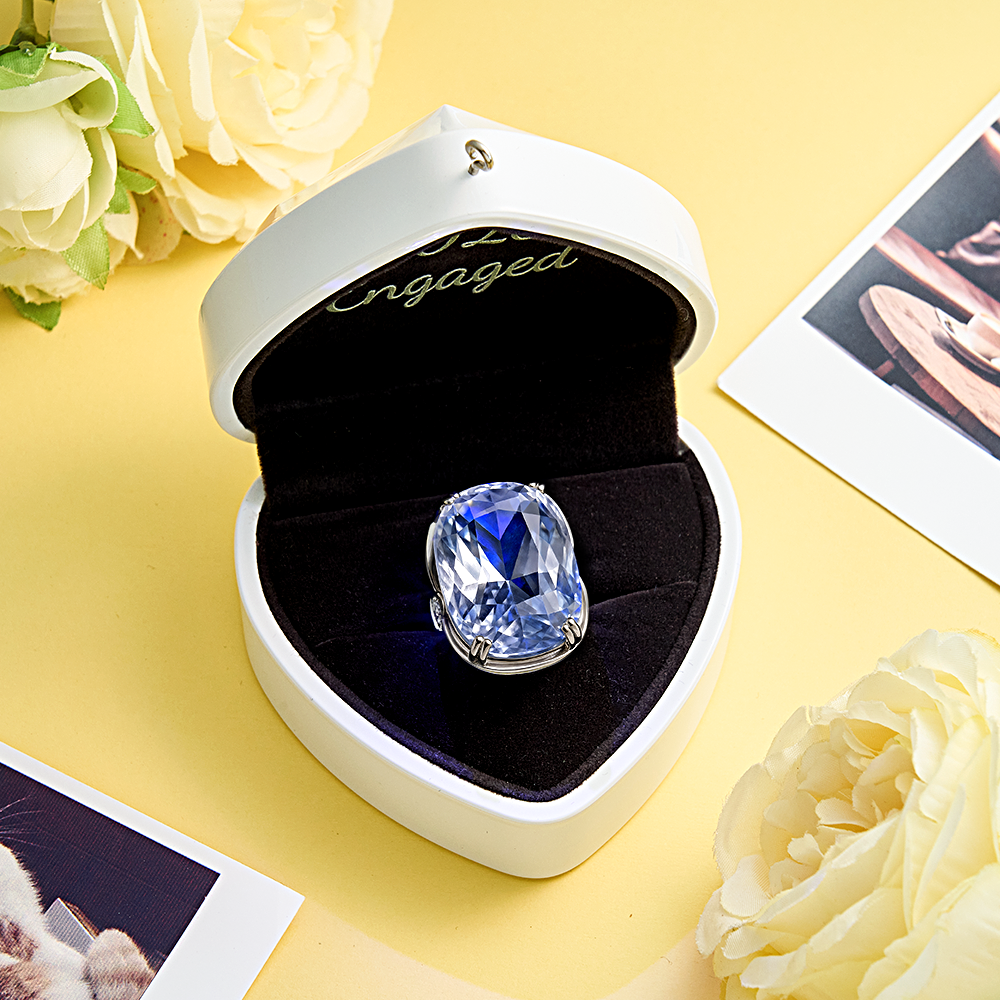 Custom Christmas Proposal Ring Box Ornament,Personalized Fabric Engagement Ornament with Oversized Ring,Cute Giant Engagement Ring Holiday Decor - soufeelmy