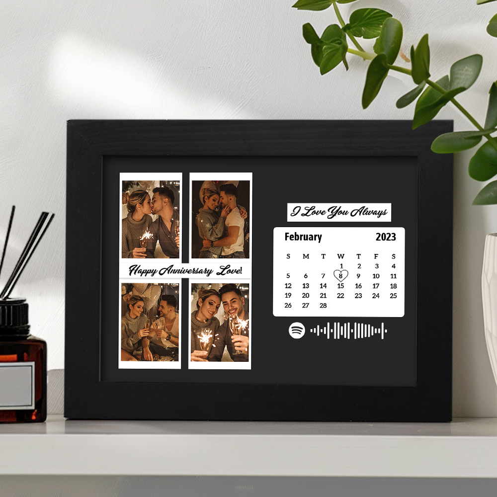 Custom Calendar Frame Personalized Photo Frame Anniversary Gifts for Couple - soufeelmy