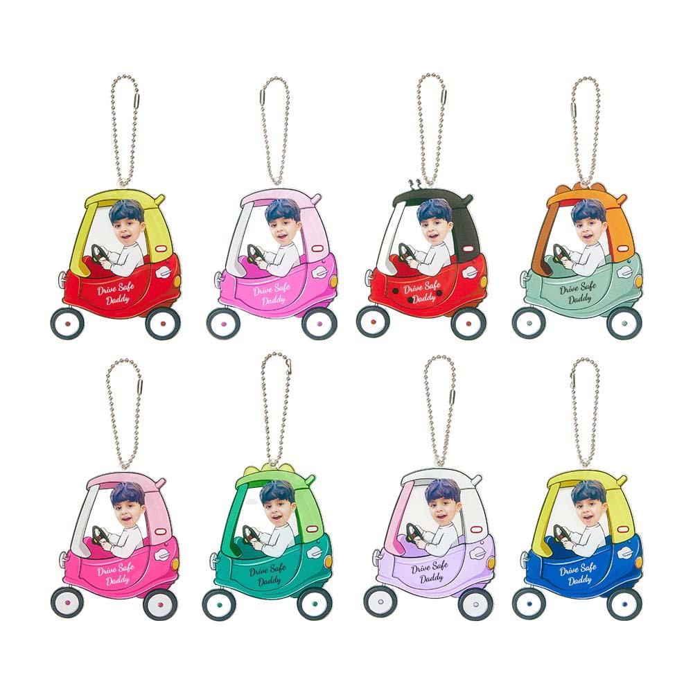 Drive Safe Daddy Personalized Car Photo Ornament Father's Day Gifts Car Rearview Mirror Hanging Accessories - soufeelmy