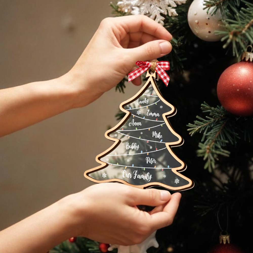 Personalized Christmas Tree Ornament with Names Family Christmas Ornament Gift - soufeelmy