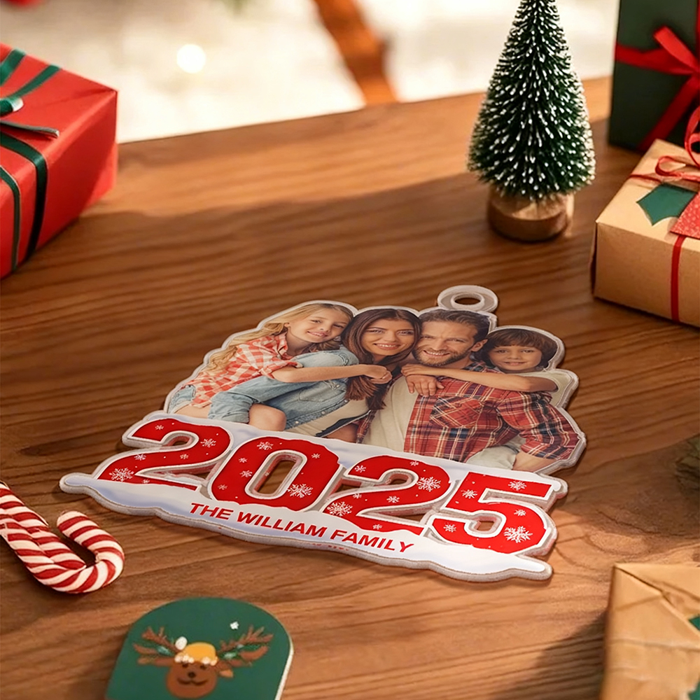 Custom Photo Christmas Ornament 2024 Acrylic Ornament Christmas Gift for Family or Friend