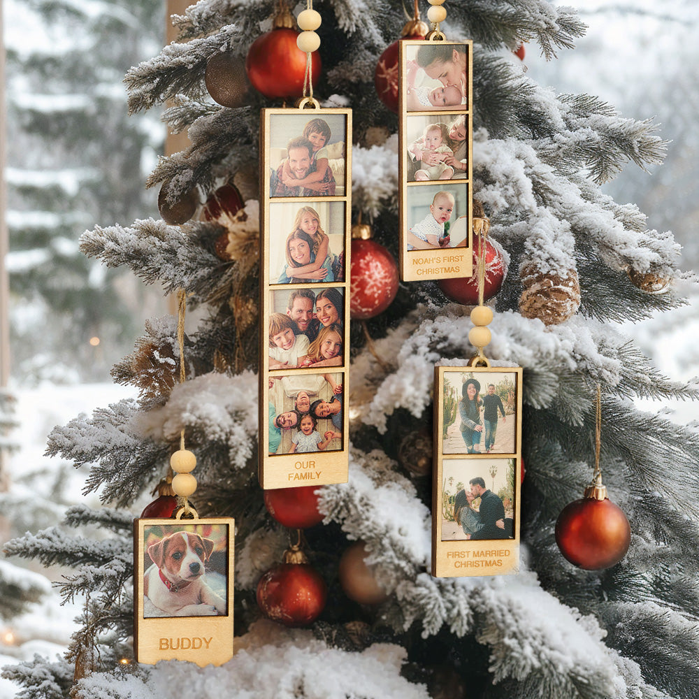 Personalized Photo Christmas Ornament Wooden Frame Ornament for Christmas Gifts - soufeelmy