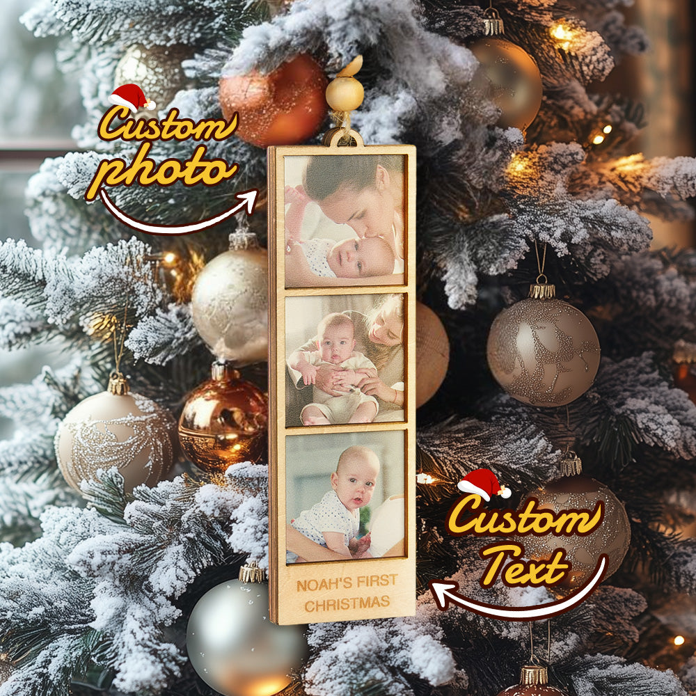 Personalized Photo Christmas Ornament Wooden Frame Ornament for Christmas Gifts - soufeelmy