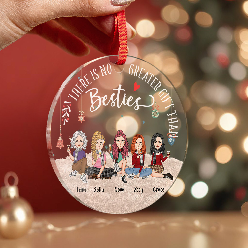 Personalized Circle Ornament Besties Forever Home Decor Best Christmas Gift - soufeelmy