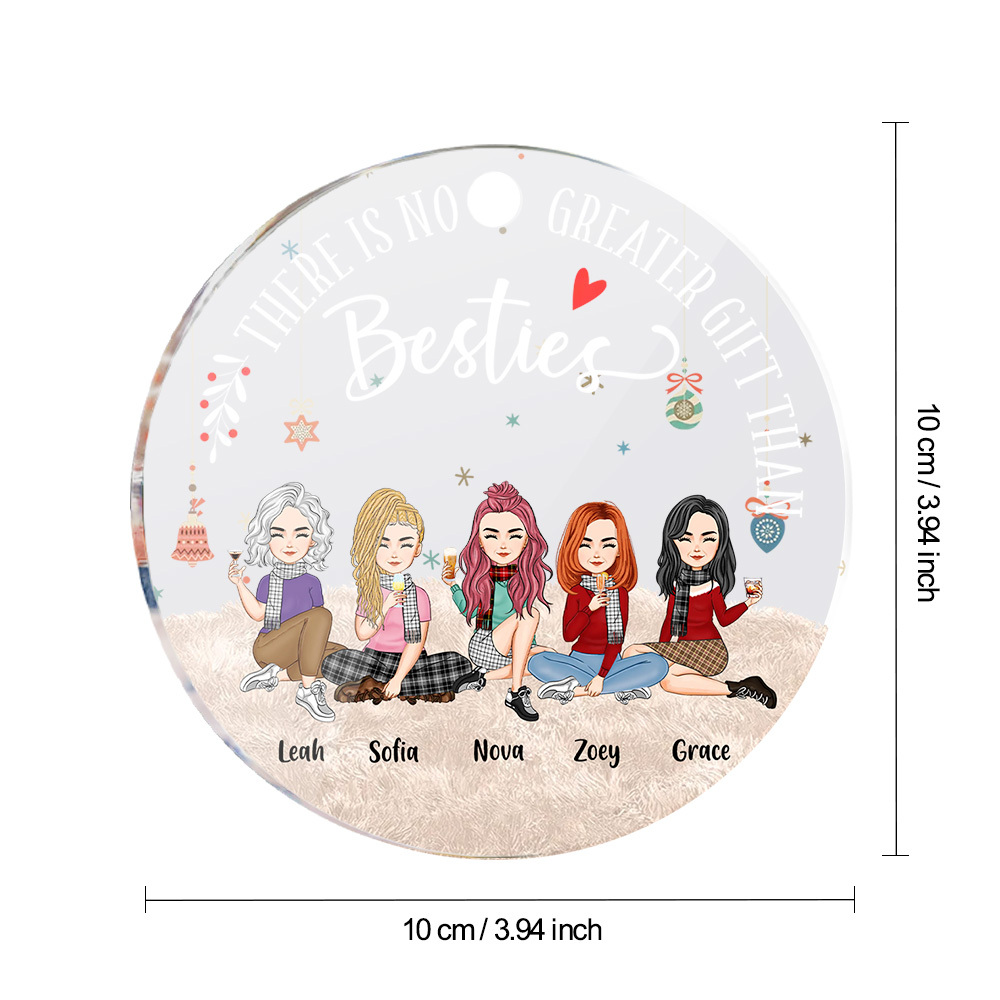 Personalized Circle Ornament Besties Forever Home Decor Best Christmas Gift - soufeelmy