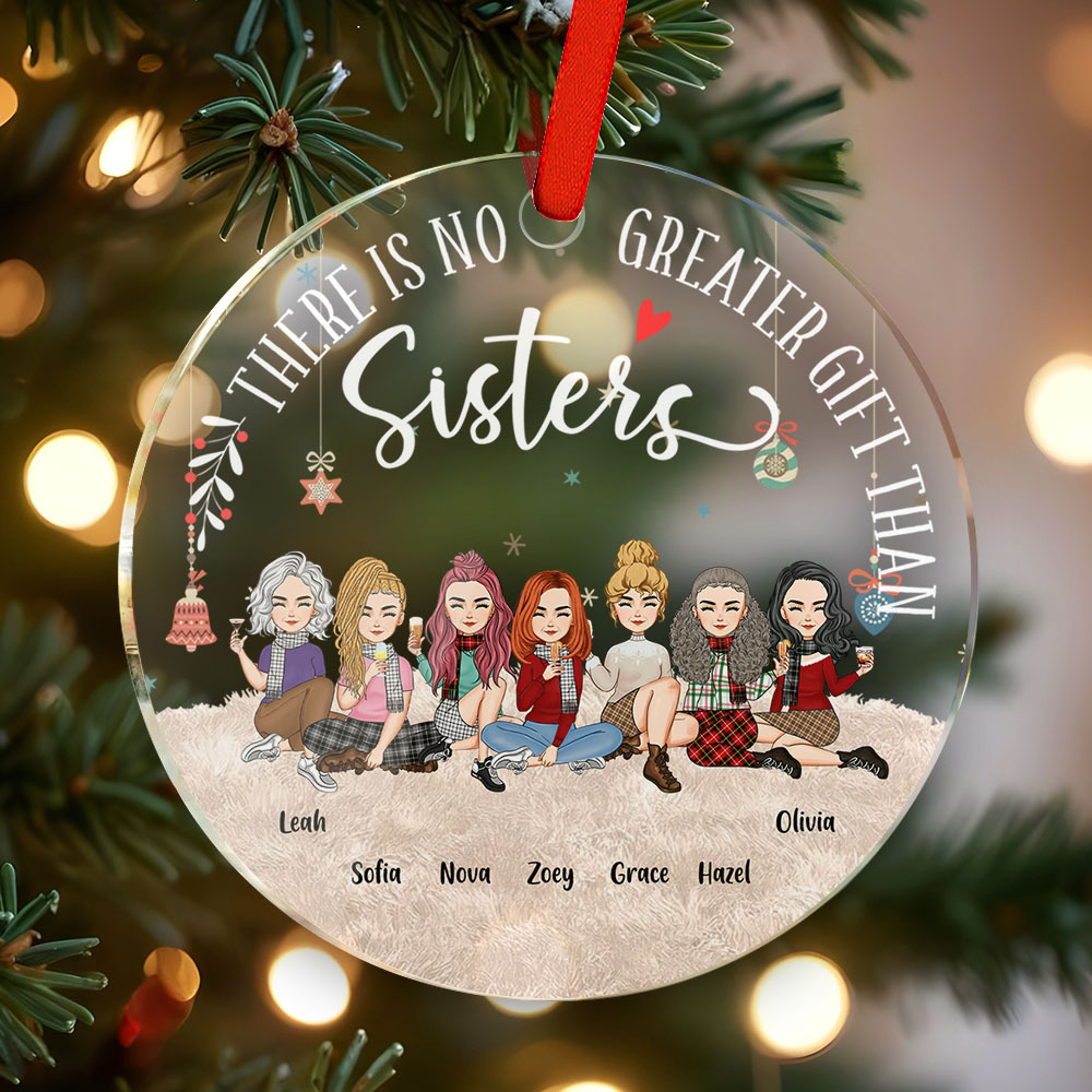 Personalized Circle Ornament Besties Forever Home Decor Best Christmas Gift - soufeelmy