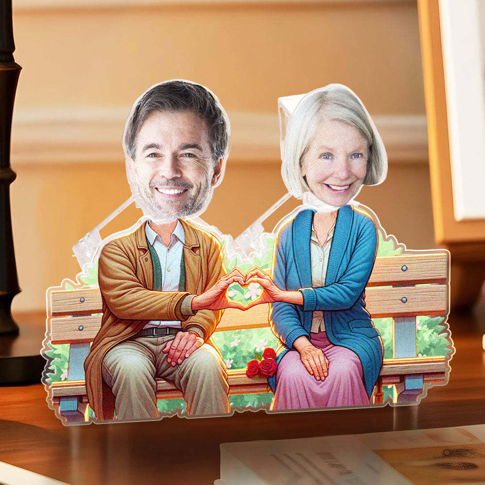 Personalized Face Grow Old Together Shaking Head Standee Gift for Dad and Mom - soufeelmy