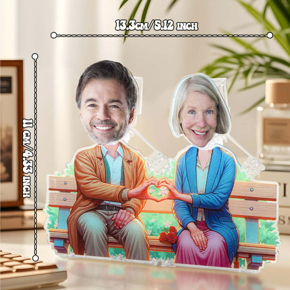 Personalized Face Grow Old Together Shaking Head Standee Gift for Dad and Mom - soufeelmy