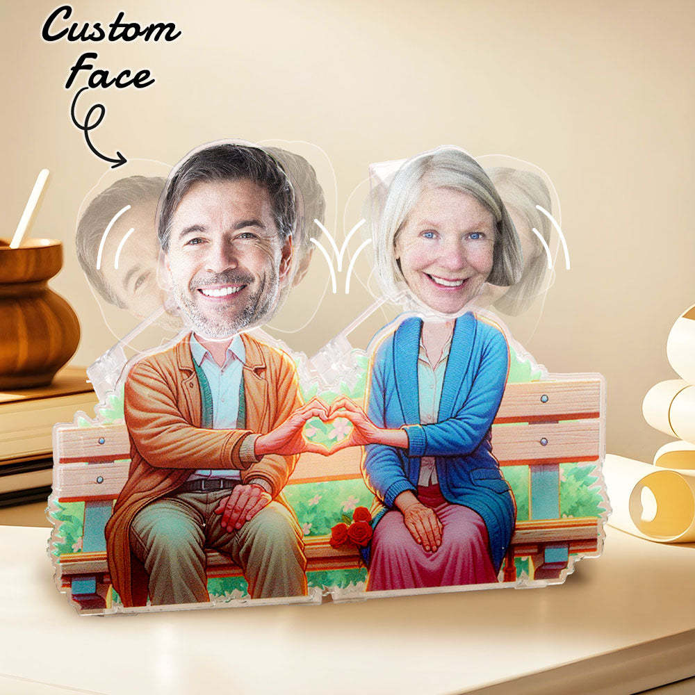 Personalized Face Grow Old Together Shaking Head Standee Gift for Dad and Mom - soufeelmy