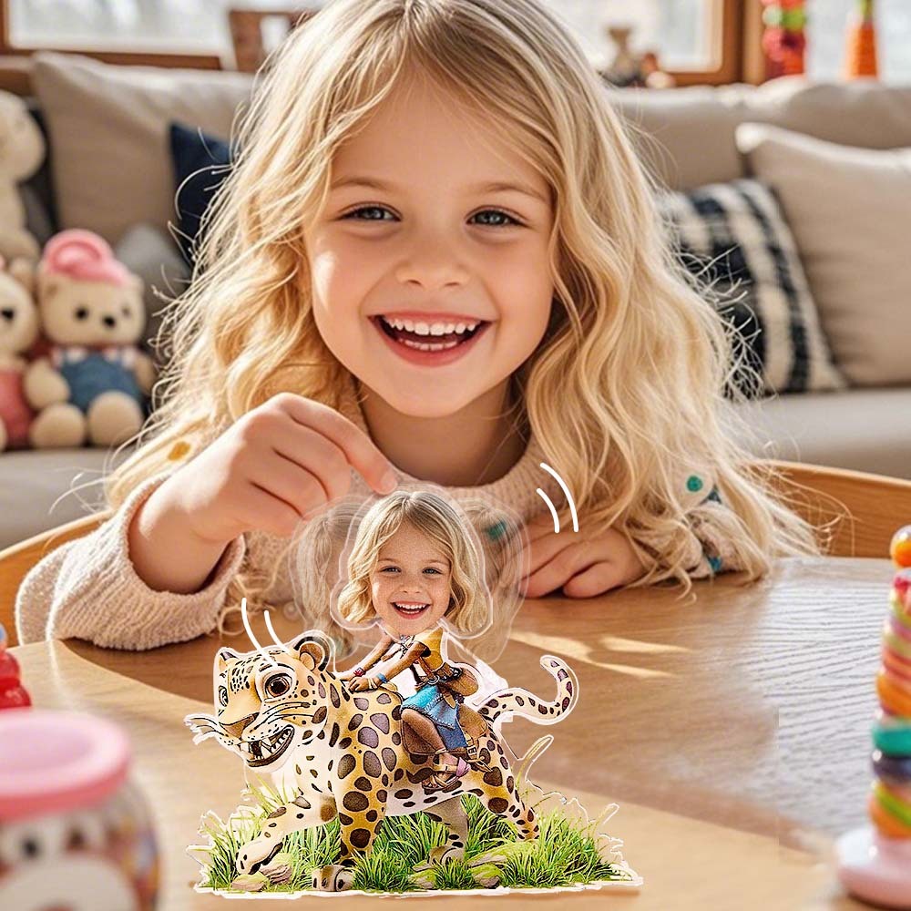 Personalized Face Kids and Animal Shaking Head Standee Gift for Kids - soufeelmy