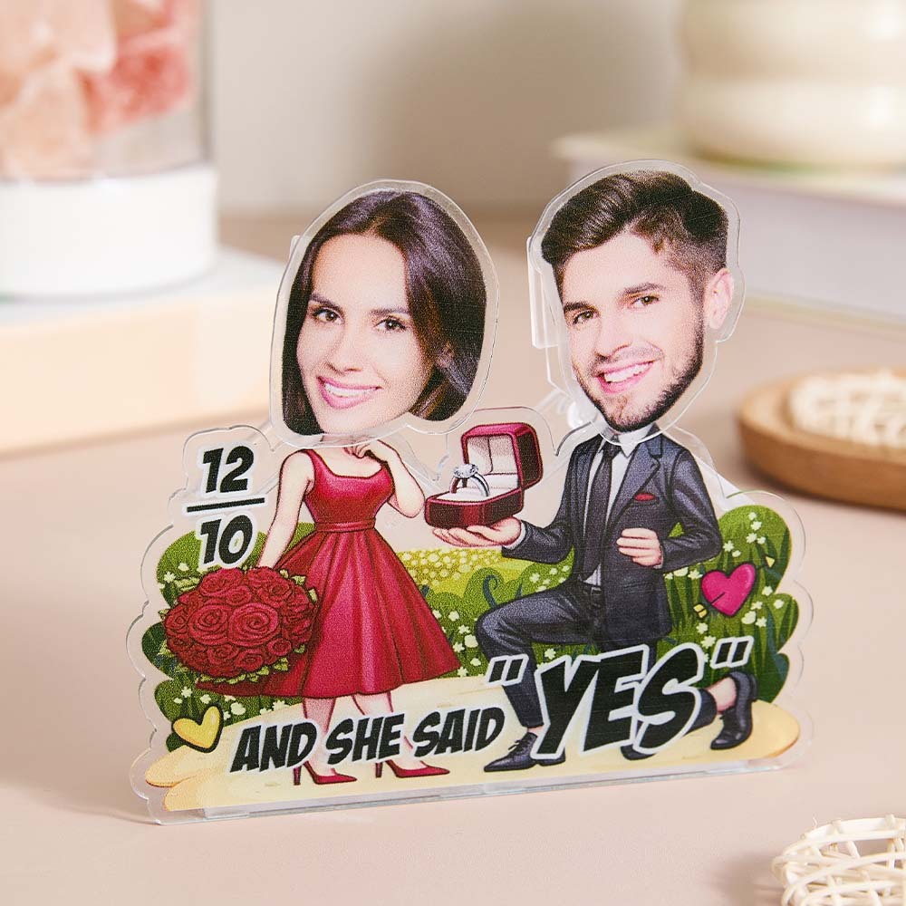 Personalized Face Propose Shaking Head Standee Gift for Couple - soufeelmy