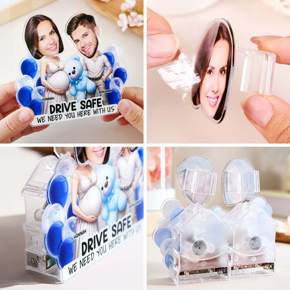 Personalized Face Drive Safe Couple Shaking Head Standee Gift for Couple - soufeelmy