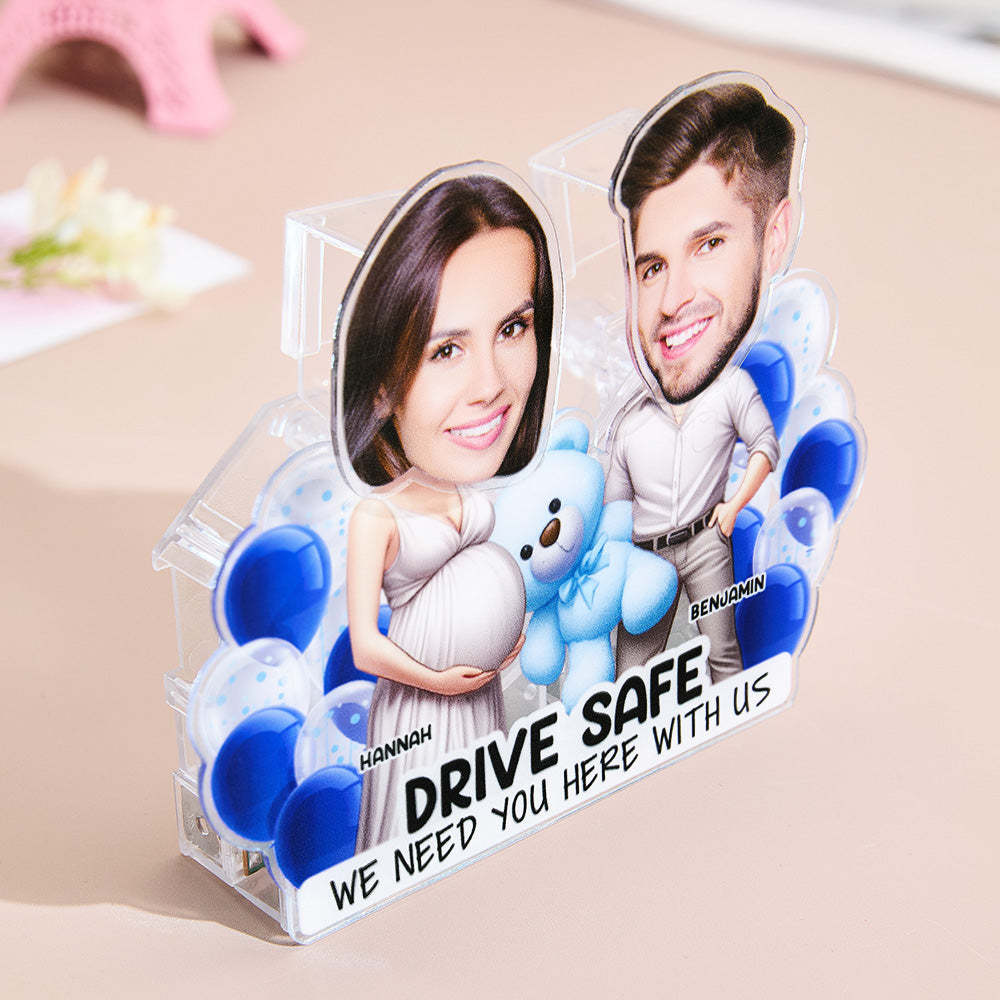 Personalized Face Drive Safe Couple Shaking Head Standee Gift for Couple - soufeelmy