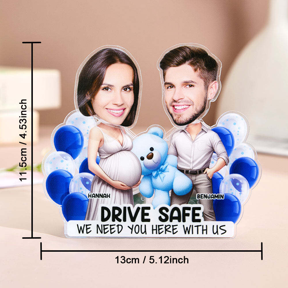 Personalized Face Drive Safe Couple Shaking Head Standee Gift for Couple - soufeelmy
