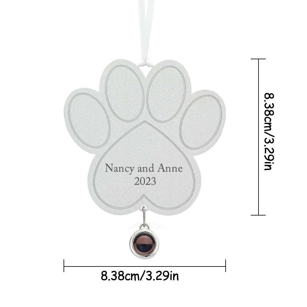 Custom Projection Ornament Personalized Photo Paw Ornament Gifts for Pet Lovers - soufeelmy