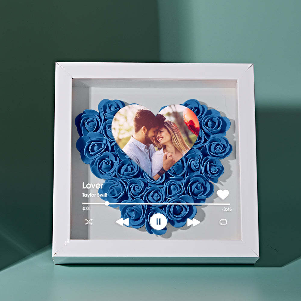 Custom Heart Flower Shadow Box with Photo Romantic Gifts for Lover - soufeelmy