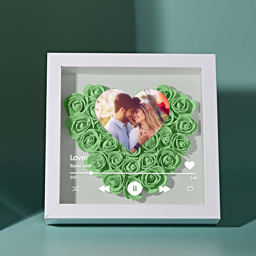 Custom Heart Flower Shadow Box with Photo Romantic Gifts for Lover - soufeelmy