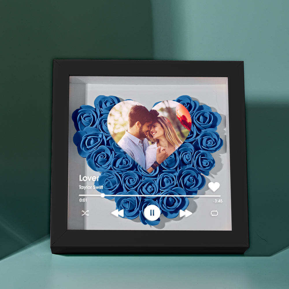 Custom Heart Flower Shadow Box with Photo Romantic Gifts for Lover - soufeelmy
