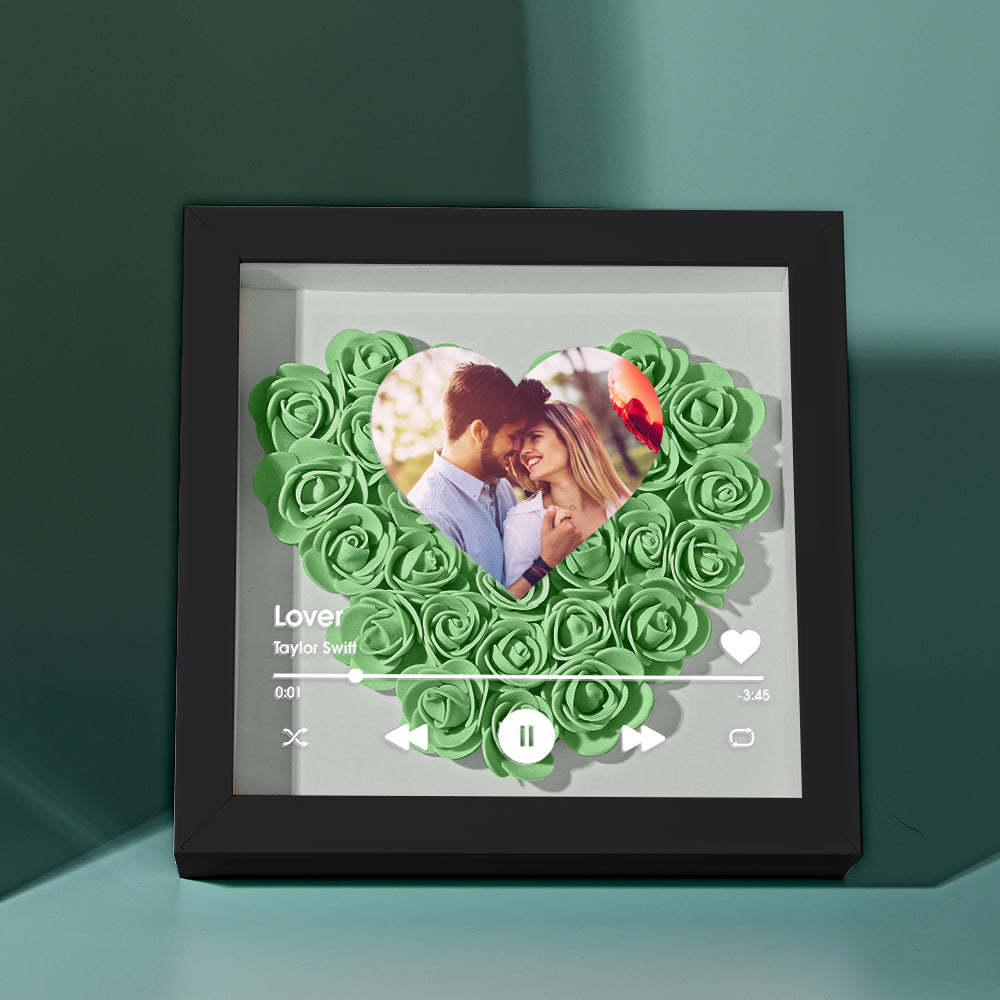Custom Heart Flower Shadow Box with Photo Romantic Gifts for Lover - soufeelmy