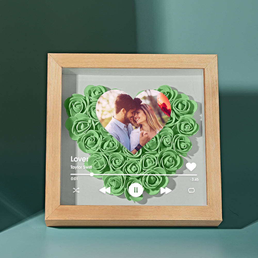 Custom Heart Flower Shadow Box with Photo Romantic Gifts for Lover - soufeelmy