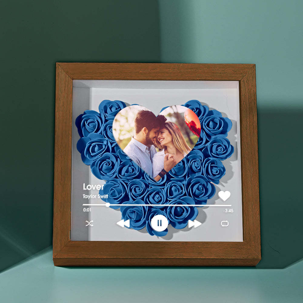 Custom Heart Flower Shadow Box with Photo Romantic Gifts for Lover - soufeelmy