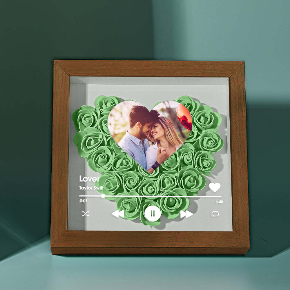 Custom Heart Flower Shadow Box with Photo Romantic Gifts for Lover - soufeelmy