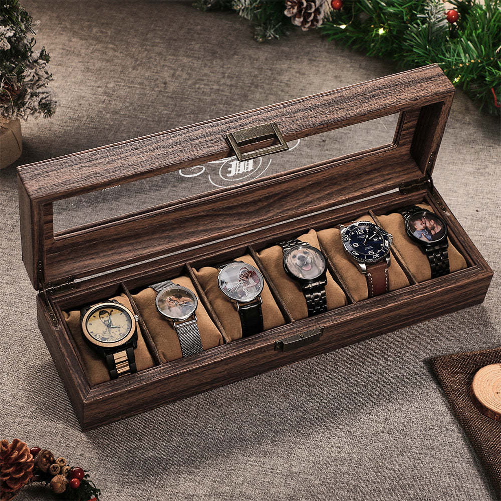 Custom Engraved Watch Box Personalized Watch Storage Case Gift for Men Christmas Gift - soufeelmy