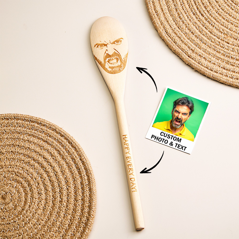 Custom Face Spoon Any Face (Facial Features) Engraved on a Spoon Novelty Gift Mother's Gift Father's Day Gift - soufeelmy