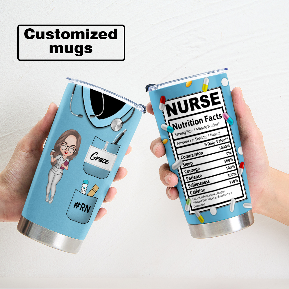 Custom Nursing Tumblers With Text and Accessories Medical Gifts Nurse Graduation Gifts - soufeelmy