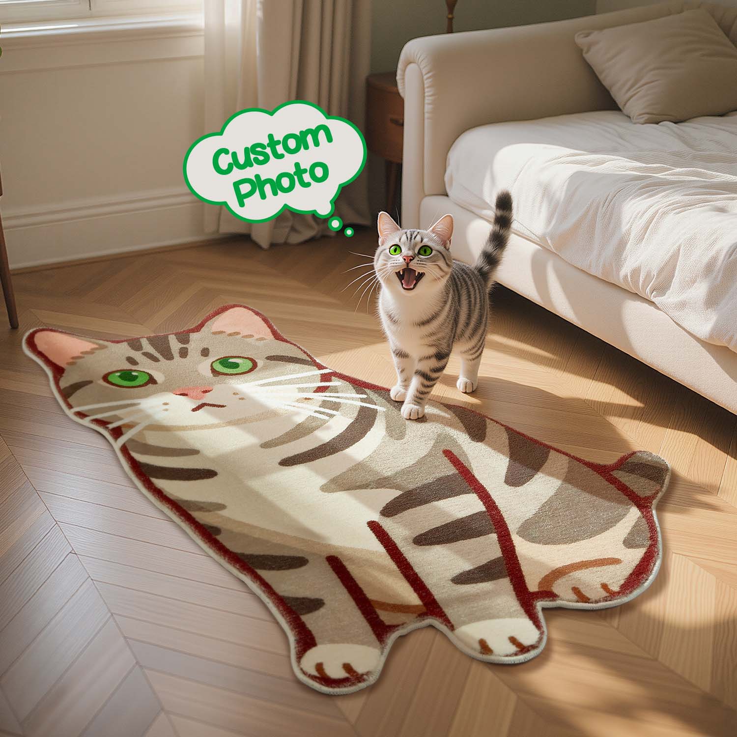 Custom Photo Pet Cartoon Rug Best Gift for Pet Lovers - soufeelmy