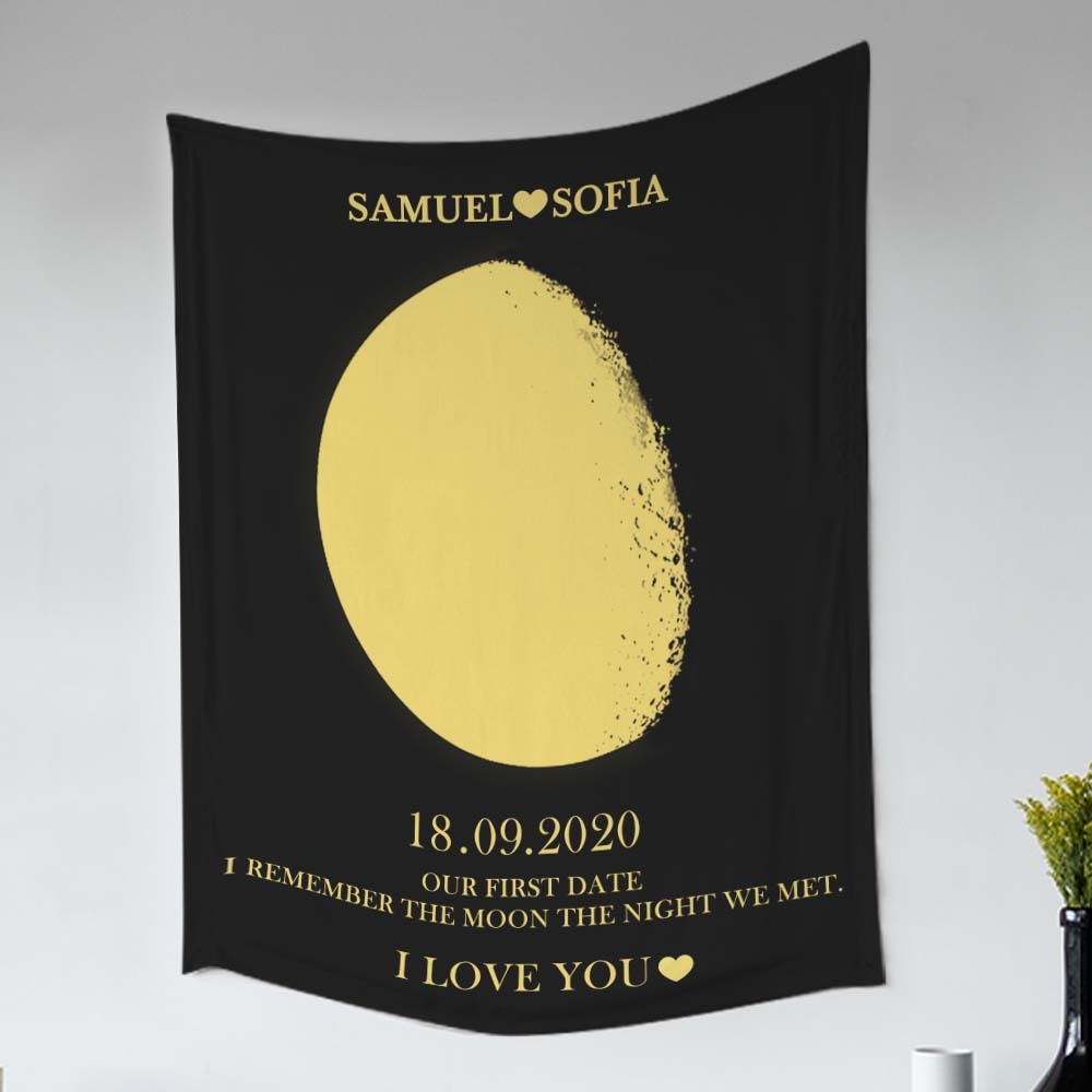 Personalized Moon Phase Tapestry Gifts for Her Home Wall Decor - soufeelmy
