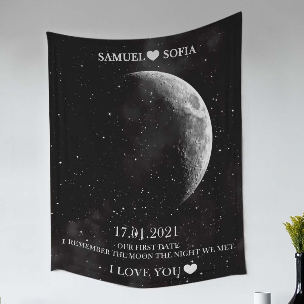 Custom Moon Phase Tapestry Gifts for Her Home Wall Decor - soufeelmy