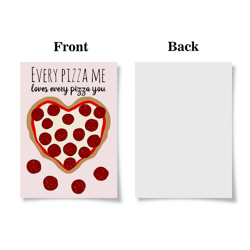 Funny Cute Pizza Heart Valentine's Day Card - soufeelmy